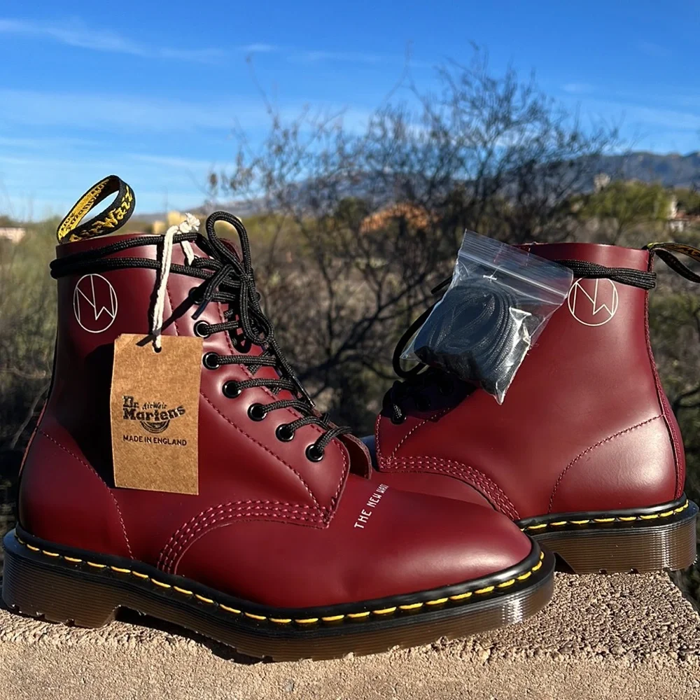 🏴󠁧󠁢󠁥󠁮󠁧󠁿 New MIE Undercover x Dr. Martens Cherry Red 1460 Boots UK 7 - Picture 5 of 17